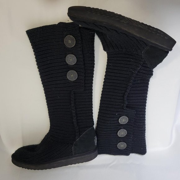UGG Shoes - Ugg Australia Women 5819 Comfort Tall Sweater Cardi Knit Boots Shoes Sz 7 Black